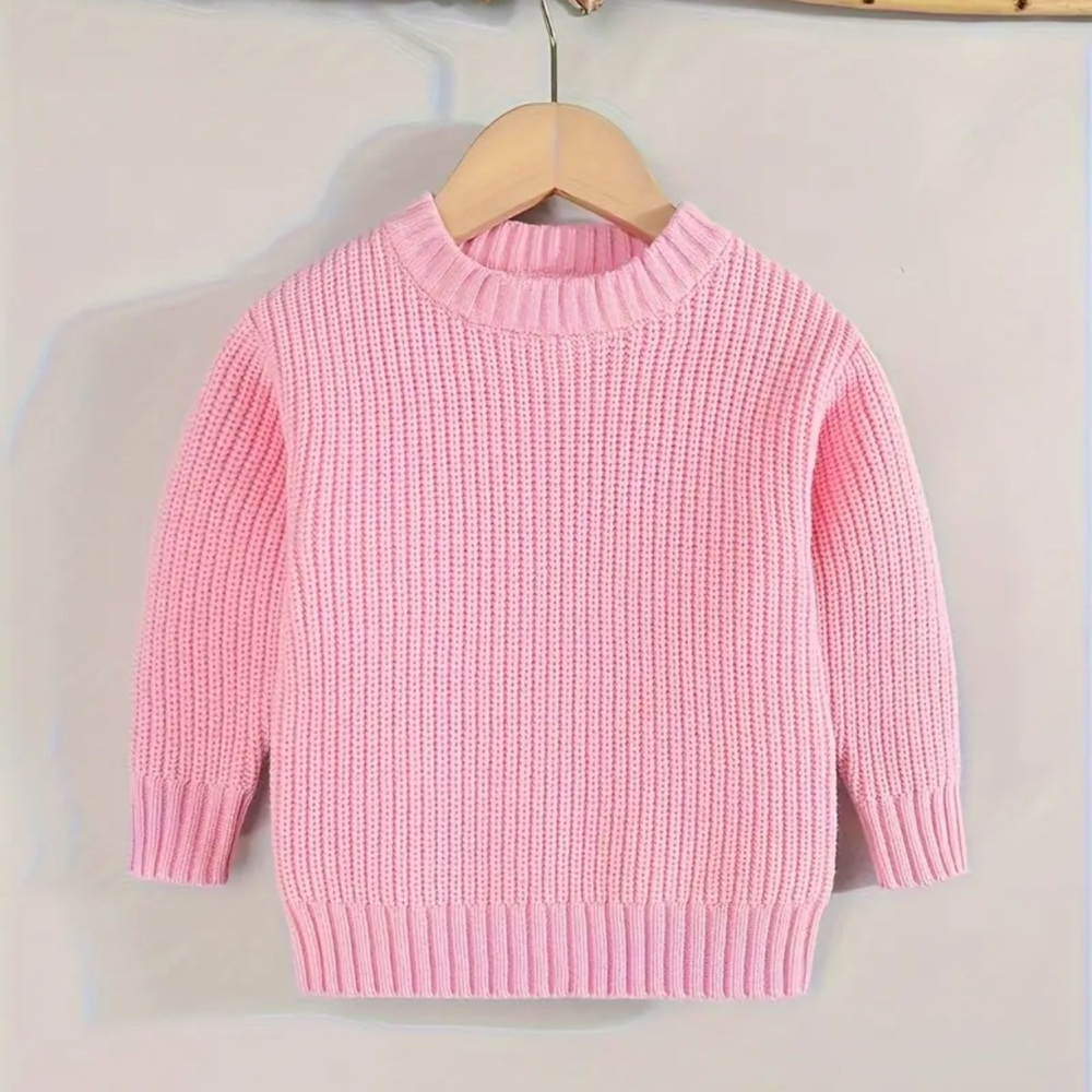 Pink Ribbed Knit Sweater